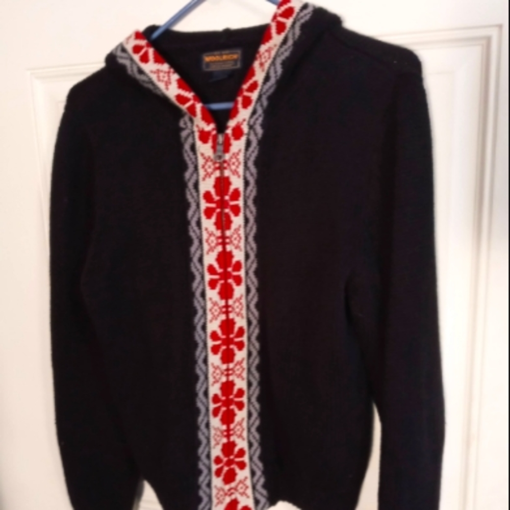 Woolrich Hooded Zip Up Sweater